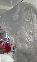 Nouveau 2024 Robe de Mariée Balle de Luxe Africaine Épaules Dénudées Col V Dentelle Florale Complète Perles de Cristal Gland Grande Taille
