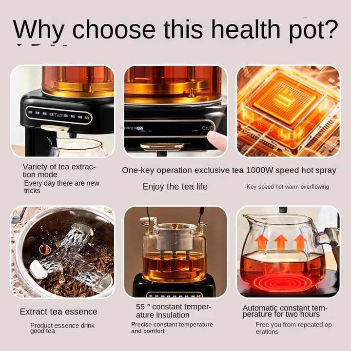 Steam Spray Type Teapot Bottom Water Filling Fully Automatic Electric Kettle Innovated Coffee Tea Steamer Machine Coffee Pot