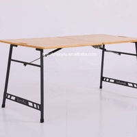 Ensemble de table et bancs pliants portables YILU pour l'extérieur, en bois, design élégant pour mobilier de jardin