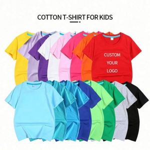 Unisex 100% Cotton Kids T-<b>Shirts</b> Comfortable Healthy for Summer with Custom Logo Casual Short Sleeve Round Neck for Boys Girls - Product Image 4