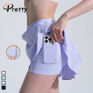 2024 nuove donne 2 in 1 Tennis gonna plissettata Casual Fitness Culottes <span class=keywords><strong>pantaloncini</strong></span> sportivi ad asciugatura rapida Fitness gonna da Tennis abito da Golf - Product Image 2