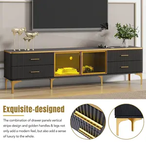 Free Shipping Stylish LED TV Stand With Marble-veined Table Top For TVs Up To 78 Inch