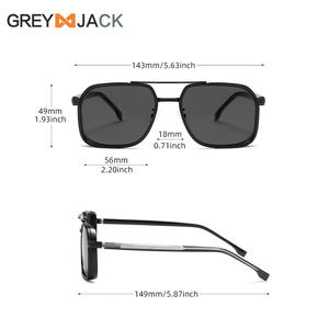 Lunettes de soleil polarisées pour homme Greyjack, monture en métal noire, verres TAC UV400 Type 3, pour la conduite, les activités de plein air et la pêche - Product Image 2