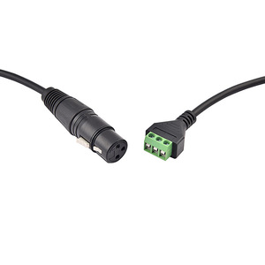 XLR Connector 3 Pins Green Terminal Block <b>Microphone</b> Receptacle Audio Adapter <b>Cable</b> - Product Image 4
