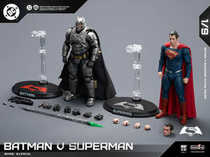 Figurine d'action FondJoy Henry Version <span class=keywords><strong>Superman</strong></span> et Batman blindé et endommagé à l'échelle 1/9, 19 cm/7,5 po - Product Image 2