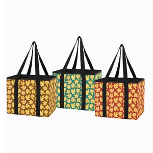Bolsas de Compras Reutilizables de Nailon Plegables Grandes con Dos Asas y Estampado Personalizado de Flores de Puakenikeni Hawaianas, Cesta de Almacenamiento para Compras - Product Image 1