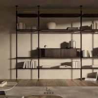 Système de dressing modulaire de luxe en noyer massif avec éclairage LED et solution de rangement