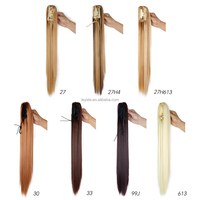 Queue de cheval synthétique lisse de 22 pouces avec pince à griffes, résistante à la chaleur, pour femmes, usage quotidien