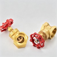 Válvula de Compuerta Manual de Latón Roscada NPT/BSPT de 1/2"-4" para Agua, Aceite y Gas con Vástago Ascendente y Volante Rojo para Tuberías Industriales y de Plomería