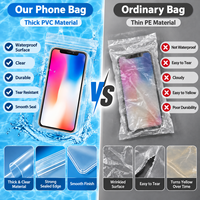 Sacs de téléphone étanches transparents sac de protection jetable anti-poussière auto-scellant pour tous les téléphones-Compatible avec écran tactile