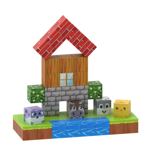 NEW My World Enchantment Platform Diamond Continent 2CM, mainan blok susun magnetik enam sisi, mainan Puzzle anak-anak