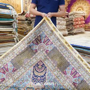 YILONG — tapis Antique en soie Qum, accessoire de 10x14 pouces, tapisserie orientale nouée à la main - Product Image 4