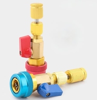 Ensemble de vannes haute et basse pression LGII à connexion rapide, adaptateur en laiton rouge et bleu pour outils de service de réfrigérant AC