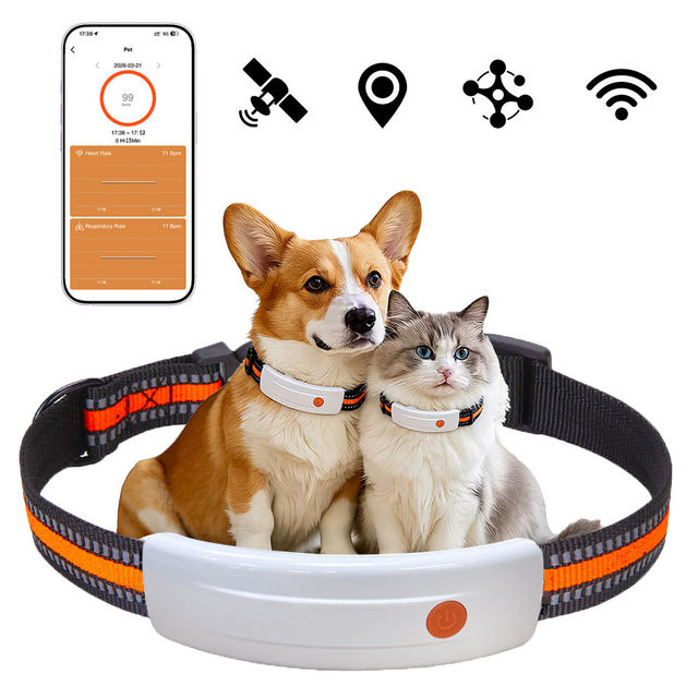 Smart GPS Dog Collar Heart Rate Respiratory Rate Health Monitor