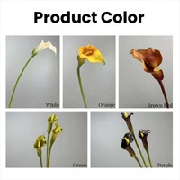 Bunga Calla Lily Buatan Berkualitas Tinggi PU Real Touch Warna Putih untuk Dekorasi Pernikahan Rumah Natal Liburan