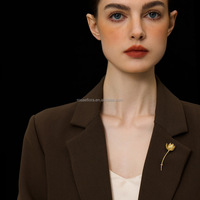 Broche en forme de fleurs de tulipe Rosaeflora "Love Muse", en argent sterling 925 véritable, bijoux fins, accessoires élégants