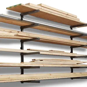 木材组织器和木材存储金属架，带6级3级壁挂式安装室内和室外使用