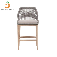 Fauteuil d'extérieur haut de gamme en corde pour hôtel, jardin, terrasse, villa, cour – Mobilier en teck