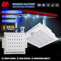 Éclairage de station-service à LED en alliage d'aluminium avec lentille en PC, montage encastré, IP65, 50W, 100W, 120W, 150W, 200W, vente chaude