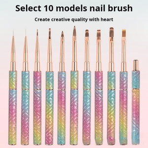 Professional Nail Factory Wholesale Customized Personal Brand logo Nail <b>Brush</b> Metal <b>Brush</b> Holder High-quality Uv Nail Gel <b>Brush</b> - Product Image 2