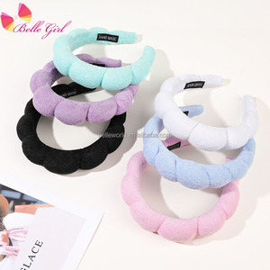 BELLEWORLD – bandeaux de maquillage pour coiffure, serviette en flanelle élégante, torsadé, nuage, éponge, bandeau, vente en gros - Product Image 3