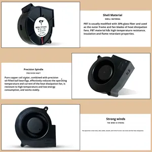 SYD/OEM DC7530 5V/12V/24V Fırçasız Blower <span class=keywords><strong>Fan</strong></span> 75x75x30mm Yağlı - Product Image 4