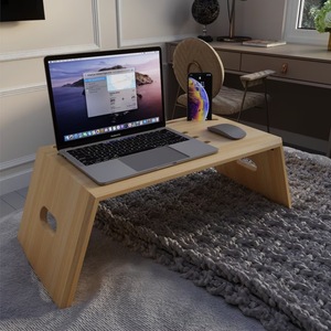 Solid Wood Coffee <b>Table</b> 69.2x30x23cm Minimalist Design Portable Bedroom Living Room Balcony Use - Product Image 2