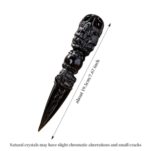 Vajra Phurba en <span class=keywords><strong>Obsidienne</strong></span> Naturelle Sculpté à la Main, Bâtonnet de Guérison en Cristal pour la <span class=keywords><strong>Protection</strong></span> Énergétique et la Décoration Spirituelle (Vente en Gros) - Product Image 2