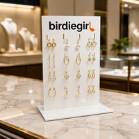 Présentoirs à bijoux en acrylique pour boucles d'oreilles, présentoirs de couvre-chefs, étagère double face de comptoir avec crochets pour magasins de détail et supermarchés