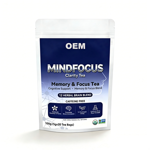 Té MINDFOCUS Clarity Memory Focus OEM, Mezcla de 12 Hierbas para el Cerebro, Apoyo Cognitivo, Sin Cafeína, 20 Bolsitas de Té, Caja de 100g, Orgánico - Product Image 1