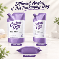 Pochette souple personnalisée réutilisable avec bec verseur pour jus, sachet d'emballage liquide en plastique à fond plat avec buse d'aspiration, qualité alimentaire