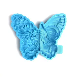 Molde de silicona de Hada de mariposa, colgador de resina, decoración de pared, molde de pegamento de caída de alas de Ángel de mariposa semitridimensional
