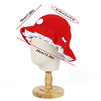 Chapeau Bob en Crochet Rouge Champignon pour Femme, Style Cottagecore Tendance, Idéal Quotidien et Fêtes, Protection Solaire pour Femme, Dame, Fille