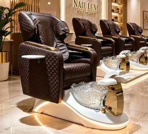 Fauteuil de pédicure électrique professionnel pour massage complet du dos, inclinable, avec station spa roulante et drainage automatique sans tuyauterie pour les ongles - Product Image 1