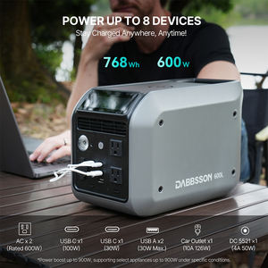 Station d'alimentation portable haute capacité Dabbsson 600W 768Wh avec batterie LiFePO4, contrôleur MPPT, panneau solaire et <span class=keywords><strong>kit</strong></span> de charge pour voiture - Product Image 5