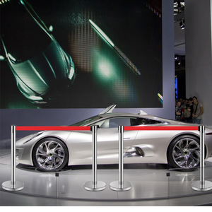 Cho triển lãm chrome có thể thu vào kiểm soát đám đông hàng đợi rào cản bài có thể thu vào vành đai stanchion - Product Image 5