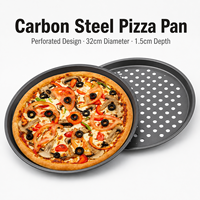 Panci Pizza Baja Karbon 32cm Terlaris, Loyang Panggang Anti Lengket Berlubang, Mudah Dilepas, Kulit Pizza Renyah, Aman untuk Mesin Cuci Piring, Langsung dari Pabrik