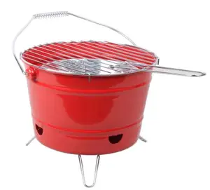 Churrasqueira portátil de design simples para churrasco, grelha pequena a carvão para fumantes, grelha com suporte de aço para restaurantes, 3 peças à venda