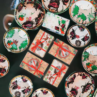 Boîte cadeau en papier kraft pour bonbons de Noël, avec fenêtre, finition mate, pour le stockage alimentaire