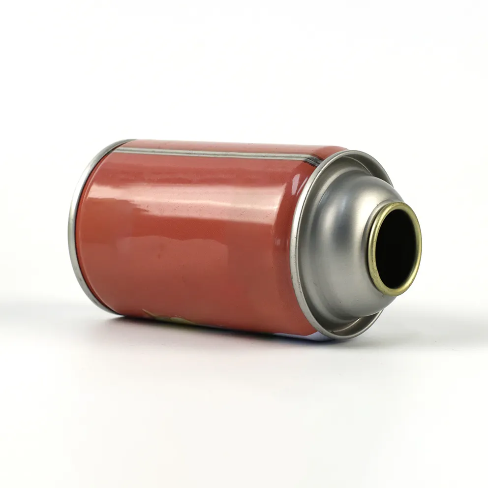 キャップバルブ付き300ml空エアゾールブリキ缶65mm CMYK印刷金属容器スプレークリーナーブリキ缶