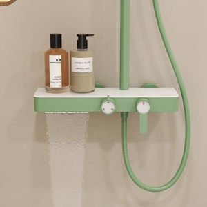 Nouveau Tiktok Tendance Luxe <span class=keywords><strong>Salle</strong></span> <span class=keywords><strong>De</strong></span> Bains Chaud Froid Montage Mural Hung Led Affichage Numérique Cascade <span class=keywords><strong>Salle</strong></span> <span class=keywords><strong>De</strong></span> Bains Piano Robinets <span class=keywords><strong>Vert</strong></span> Ensemble <span class=keywords><strong>De</strong></span> Douche - Product Image 3