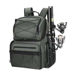 45L Waterproof Fishing Backpack Two Layer Polyester Rod Holder <b>Cooler</b> Bag Outdoor Camping Hiking <b>Pack</b> - Product Image 1