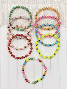 Bracciale Unisex in Cristallo Fatto a Mano Stile Bohemien Placcato Oro con Perline, Occhi di Nazar e Design Multicolore - Product Image 3