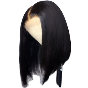 Venta al por mayor barato 14 pulgadas Bob corto peluca <span class=keywords><strong>4x4</strong></span> Cierre virgen pelo Remy brasileño encaje frontal para encaje 180% densidad sin pegamento - Product Image 1