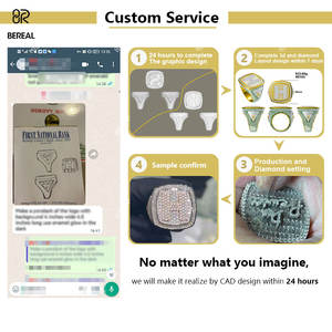 Custom Letter Logo Vvs Iced Out <strong>Moissanite</strong> Hip Hop <strong>Ring</strong> Pass Diamond Test 925 Silver 18K Rose Gold Plated Fine Jewelry for <strong>Men</strong> - Product Image 5