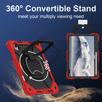 Étui WESOROL pour Lenovo Xiaoxin Pro 13 / Pro GT 13 / Idea Tab Pro Gen 2 TB390, support à 360 degrés, sangle d'épaule, porte-stylo, rouge, noir
