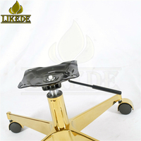Base de chaise pivotante réglable en hauteur en or avec 4 griffes et roulettes