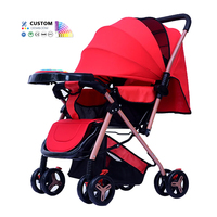 Poussette bébé multi-positions inclinable, assise ou allongée, poussée bidirectionnelle, capote multi-positions, nouveau-né à 3 ans, double roues