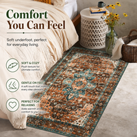 Tapis Benyi de bonne qualité, style persan, à poils moyens, antidérapant, imprimé sur mesure, en polyester, pour salon et chambre à coucher
