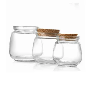 7 Oz 10Oz Leuke Mini Glas Containers Met Kurk Tops Voor Kaarsen Maken